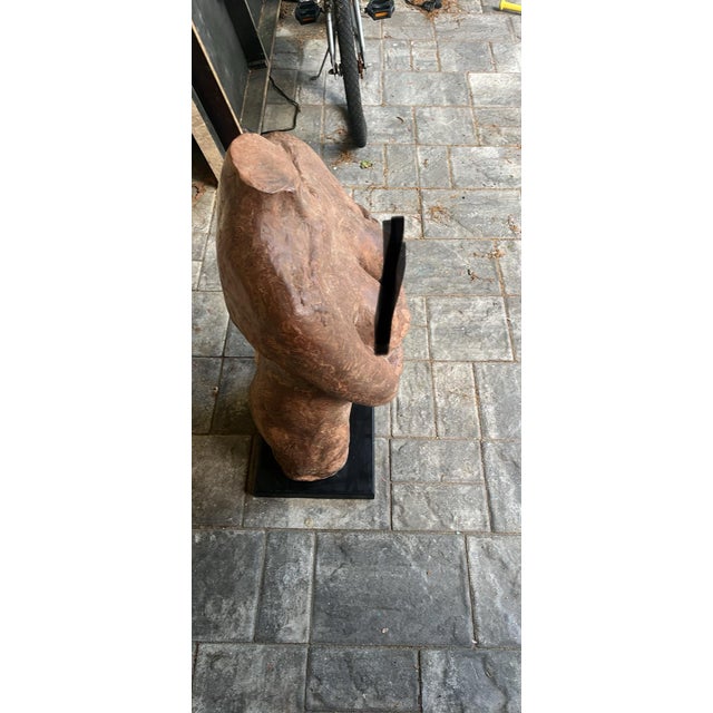 Mid-Century Modern 1960s Large 31-Inch Mid-Century Modern Brutalist Cast Stone Female Torso Sculpture For Sale - Image 3 of 6