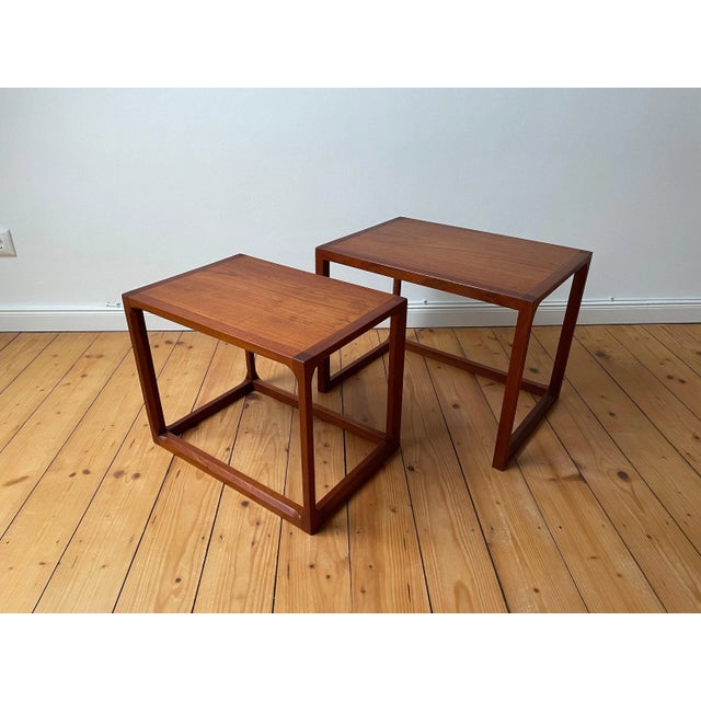 Aksel Kjersgaard Mid-Century Teak Nesting Tables from Aksel Kjersgaard, Set of 3 For Sale - Image 4 of 11