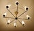 Large Vintage Italian Glass and Brass Chandelier, 1950s For Sale - Image 6 of 18