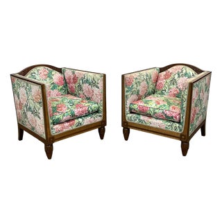 Art Deco Mahogany Armchairs, 1930s, Set of 2 For Sale