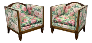 Art Deco Mahogany Armchairs, 1930s, Set of 2