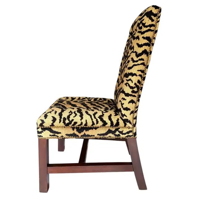 1990s Ralph Lauren High Back Tiger Dining Accent Chair For Sale - Image 5 of 10
