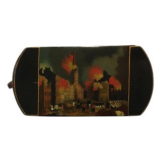 Mid-19th Century Decorative Lacquered Wooden Tobacco Snuff Box, 1850 For Sale