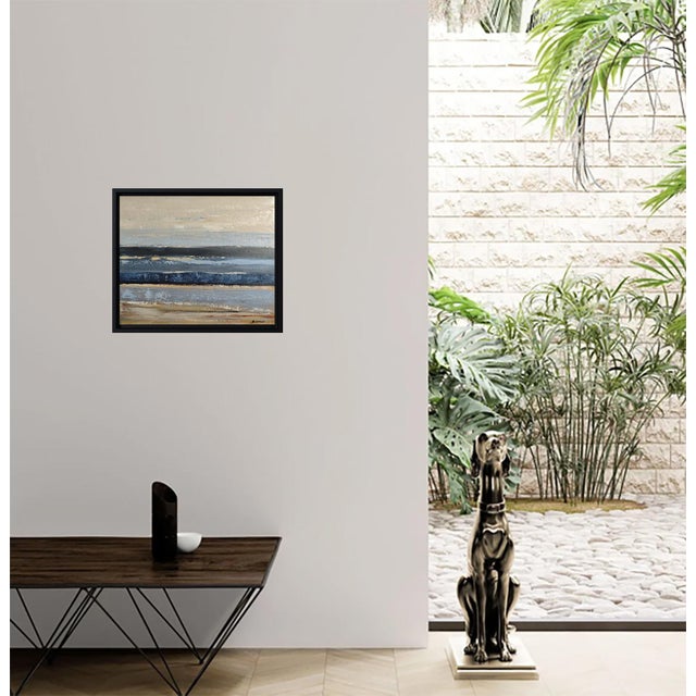 Ink Blue Between Two Silences, Abstract Seaside, French, Contemporary, Framed by Sophie Dumont. For Sale - Image 8 of 8