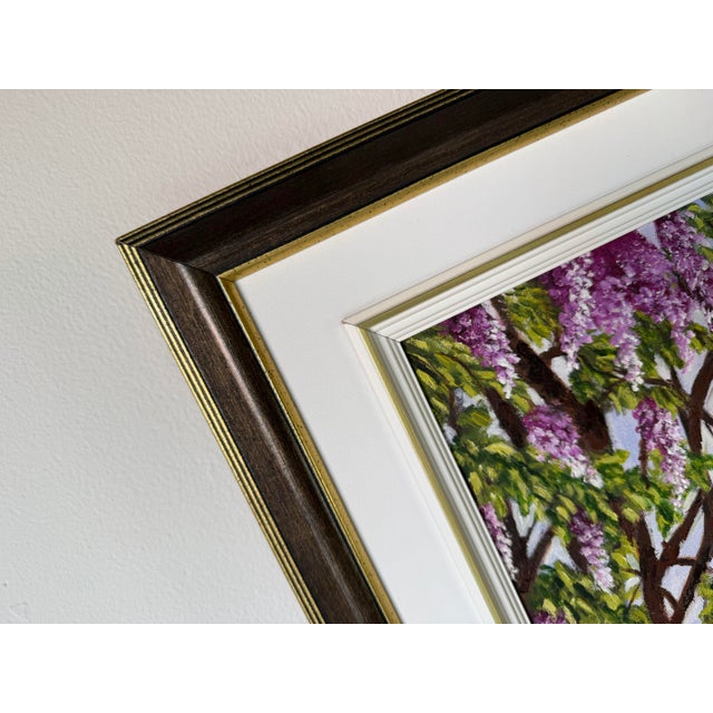 Vintage Suzanne Lord House Entrance Landscape Oil on Canvas Painting, Wood Framed For Sale - Image 10 of 11