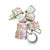 A lovely set of eight vintage ceramic napkin rings with hand painted pink floral decoration. These pieces have a soft mid...