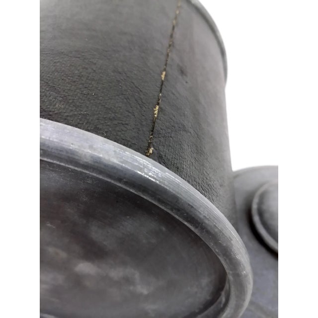 Black Antique Galvanized Steel Tobacco Canister For Sale - Image 8 of 10