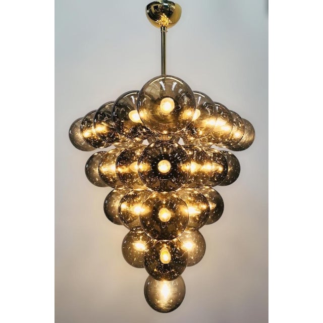 Not Yet Made - Made To Order 21st Century Italian Grappolo Polished Brass Smoky Bubbles Murano Glass Chandelier by Fabio LTD For Sale - Image 5 of 8