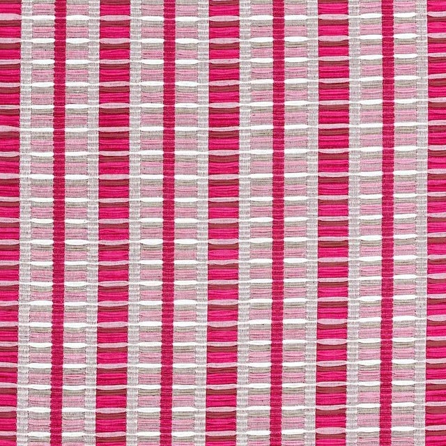 This tactile stripe boasts incredible dimension thanks to a traditional ruched weaving technique produced by master Maya...