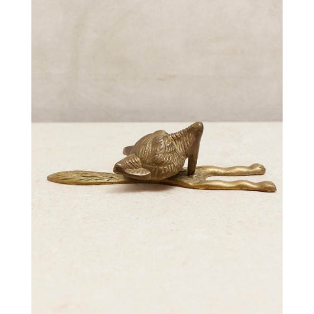 1960s Wolf or Fox Solid Brass Door Knocker For Sale - Image 13 of 15