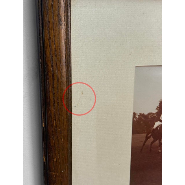 Vintage Traditional Polo Match Equestrian Framed Black & White Photograph For Sale - Image 10 of 12