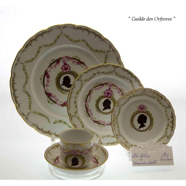 KPM Porcelain 1990s Limited Edition 1/20 Hand-Painted Large Dinner Plate Male Silhouette Large Dinner For Sale - Image 4 of 15