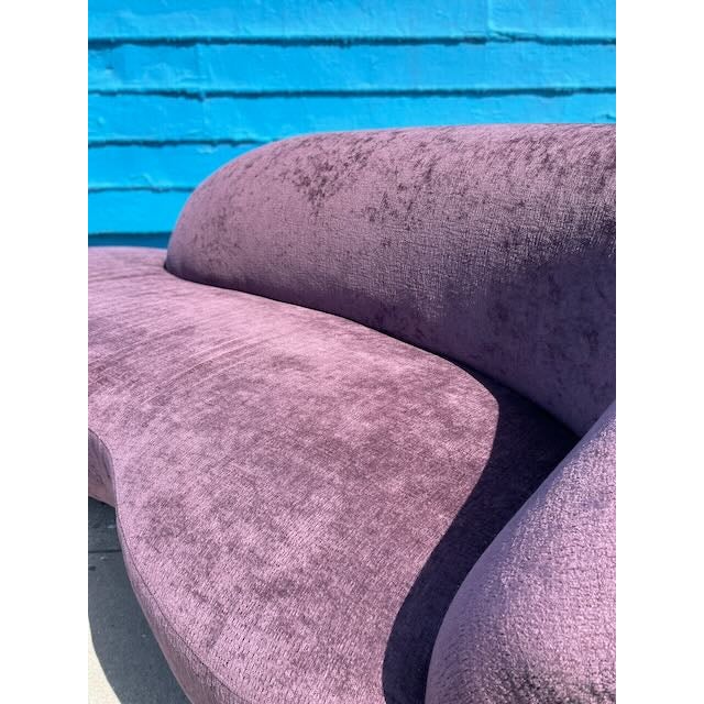 Vladimir Kagan 1970s Kagan Style Purple Serpentine Sofa For Sale - Image 4 of 10