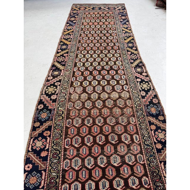 Antique Runner with Artistic Paisley Motifs Rug 3 x 10.8 For Sale - Image 4 of 10