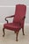 1980s Pair of Hickory Chair Co Mahogany Queen Anne Upholstered Chairs For Sale - Image 5 of 17