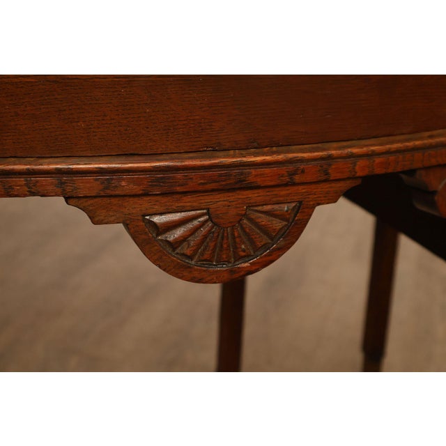 Wood Antique Victorian Oak Partner's Writing Desk For Sale - Image 7 of 18