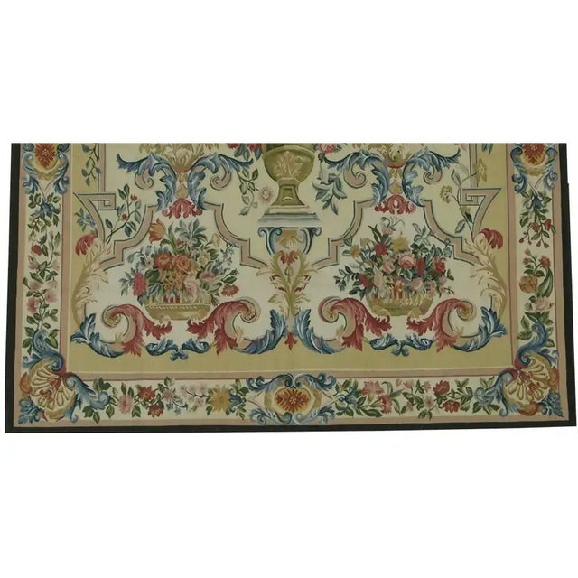 Tan Vintage Floral Tapestry For Sale - Image 8 of 9