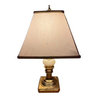 Art Deco Mid Century Brass Lamp With Bubble Stem For Sale