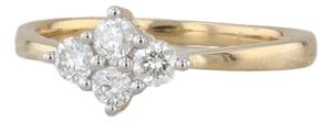 0.28ctw Diamond Cluster Ring 18k Yellow Gold Size 6.25 Engagement