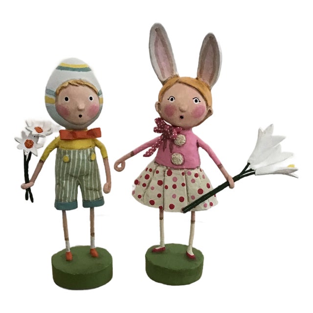 Hand Painted Figurines by Lori Mitchell for Esc Set of Two For Sale