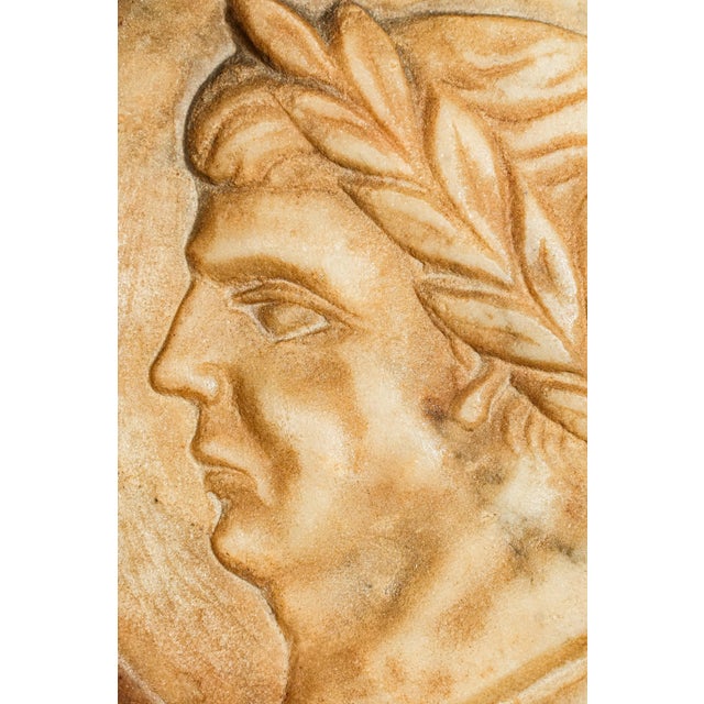 19th Century Marble Roman Emperor Neoclassical Antique Grand Tour Italian Plaque Medallion Sculpture For Sale - Image 5 of 12