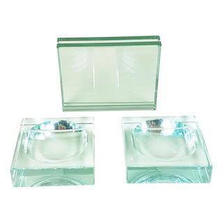 Cut Glass Ashtrays and Picture Frame from Gallotti & Radice, 1980s, Set of 3 For Sale
