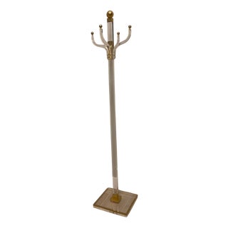 Mid-Century Coat Rack in Methacrylate and Golden Brass, Italy, 1970s For Sale