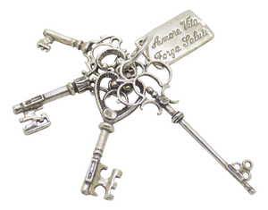 Vintage Italian Handmade Genuine Silver Bunch of Keys Figurine, 1980s