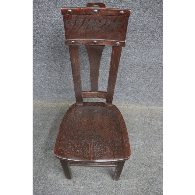 Mission Roycroft Attributed Mission Oak Desk Chair For Sale - Image 3 of 10