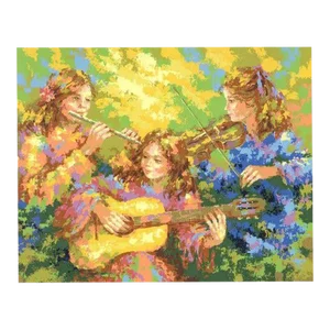 1982 Karin Schaefers 'Three Women Playing Music' Multicolor USA Serigraph