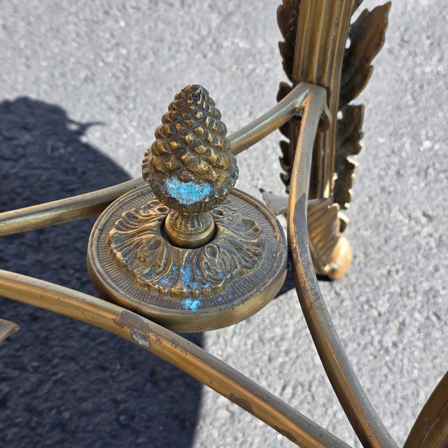 Late 20th Century French Round Bronze Gueridon Style Table Rams Heads and Feet With Granite Top For Sale - Image 9 of 9
