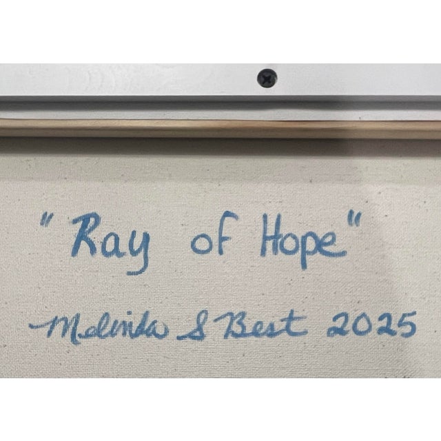 Modern Abstract Floral, “Ray of Hope,” Acrylic Painting on Canvas, Ready to Hang, Signed, Dated For Sale - Image 4 of 4