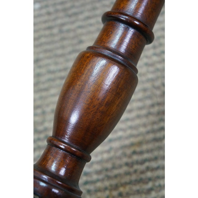 Antique English Mahogany Tripod Pedestal Plant Sculpture Candle Stand 20" For Sale - Image 15 of 17