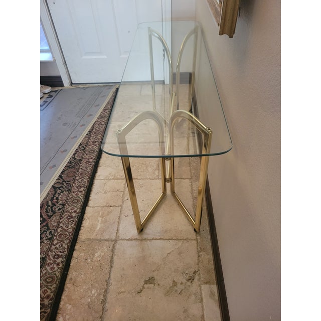 Brass and Glass Entry/Sofa Table For Sale In Dallas - Image 6 of 10