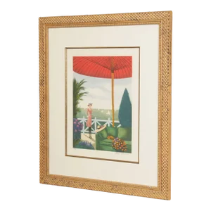 Late 20th Century Patio Overlooking the Sea Framed Print by Alain Bonnec