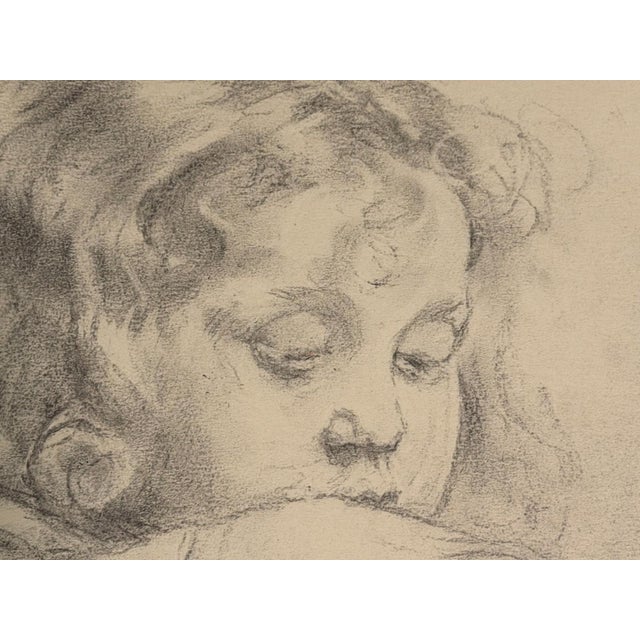 Heinrich Pforr, Girl with Curls Sketch, 1890s, Oil Painting on Canvas For Sale - Image 6 of 9