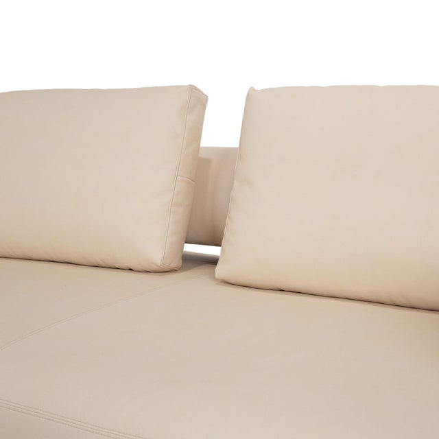 Leather Brand Face Corner Sofa in Beige with Manual Function from Ewald Schillig For Sale - Image 5 of 11