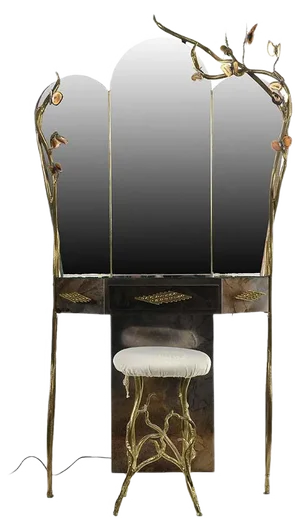Dressing Table with Triptych Mirror by Henri Fernandez
