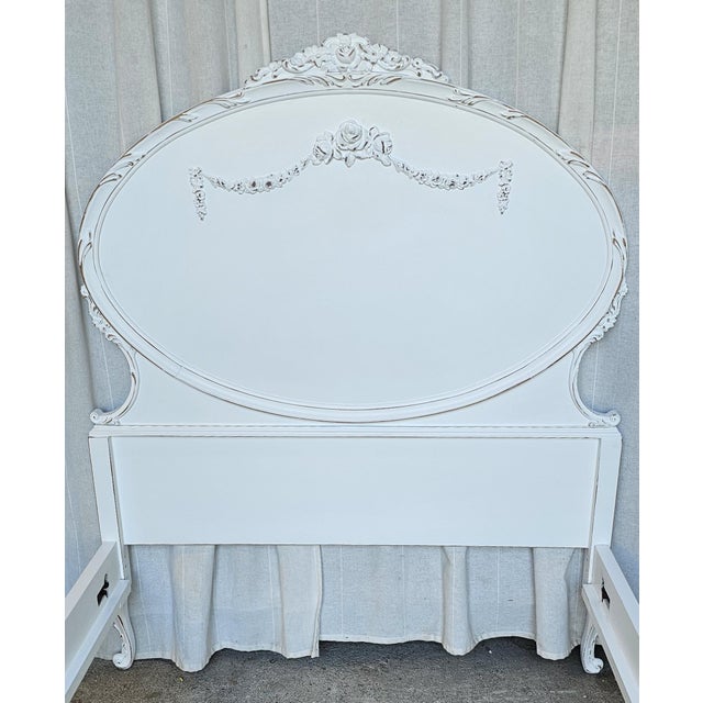 Vintage Twin Size Bed Frame, White Romantic Style Circa 1930's For Sale - Image 11 of 18
