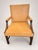 Orange Pair of Georgian Carved Mahogany Library Armchairs in Peach Leather For Sale - Image 8 of 9