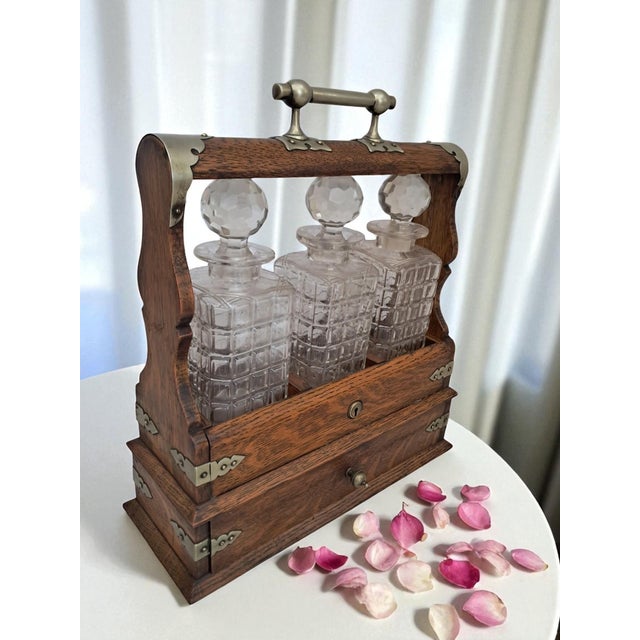 Late 19th Century Antique Tantalus with Three Decanters, 1880, Set of 4 For Sale - Image 5 of 18