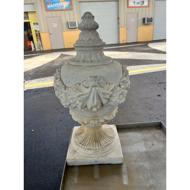 Add a timeless touch of classical grandeur to your estate with this striking pair of vintage Neoclassical-style cast...