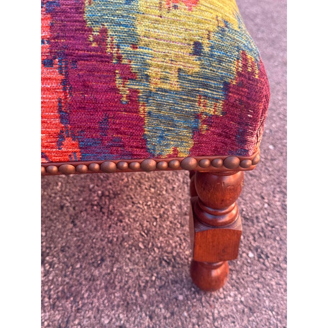Mid 20th Century Kilim Ottoman For Sale - Image 14 of 17