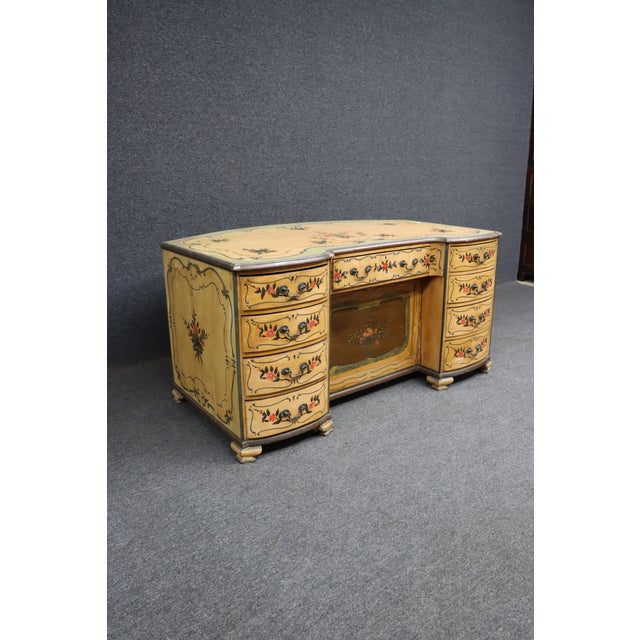 Venetian Style Hand-Painted Kneehole Desk For Sale In Philadelphia - Image 6 of 18