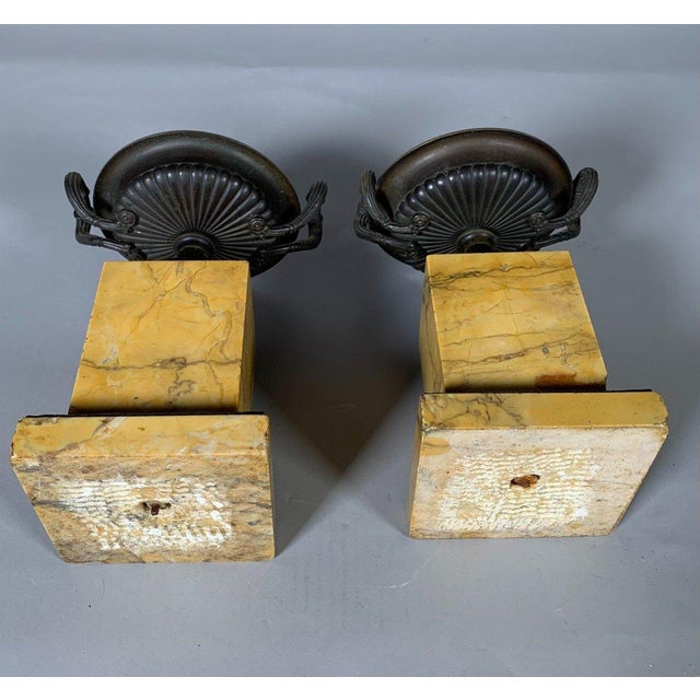 Charles X Style Mantelpiece Set with Horse Clock and Pair of Casseroles For Sale - Image 11 of 12