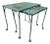 Vintage Woodard Style Wrought Iron Green Garden Patio Nesting Side Tables - Set of 2 For Sale