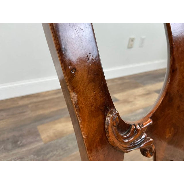 Vintage Queen Anne Burl Walnut Dining Chairs With Leopard Velvet Seats — Set of 8 For Sale - Image 13 of 18