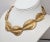 Mid-Century Modern Vintage 1982 Signed Napier Goldtone Textured Leaves Collar Necklace For Sale - Image 3 of 8