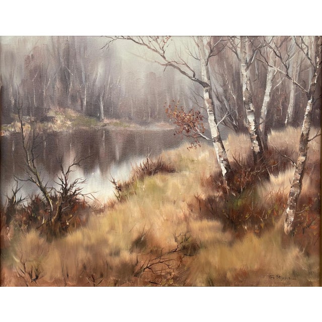 1980s Vintage Oil Painting of River Landscape in Ireland Countryside by Modern Irish Artist For Sale - Image 5 of 11