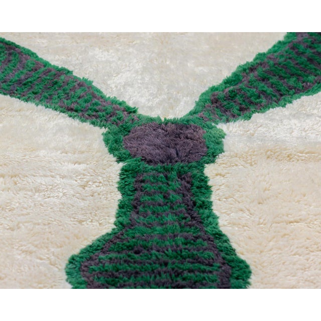 Contemporary Hand-Knotted Wool Rug by Azele Studio For Sale - Image 3 of 7
